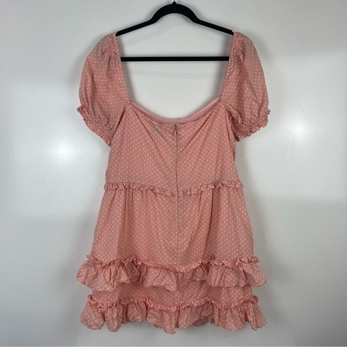 MAJORELLE Vendetti Polka Dot Ruffle Mini Dress Puff Sleeve Women's Size XL - 第 4/10 張圖片