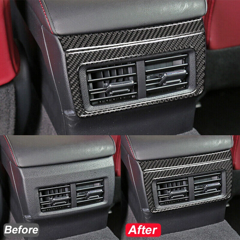 Pegatina de cubierta de salida de ventilación de aire trasera de fibra de carbono para Lexus IS250/350 2014-17 Foto 3 de 4