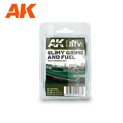 AK Interactive - Slimy Grime And Fuel Weathering Enamel Effects Set AK063