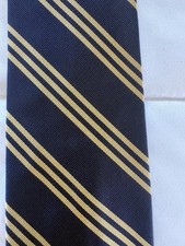 Brooks Brothers Blue  Gold Striped Woven Silk Men's Necktie Classic One Size