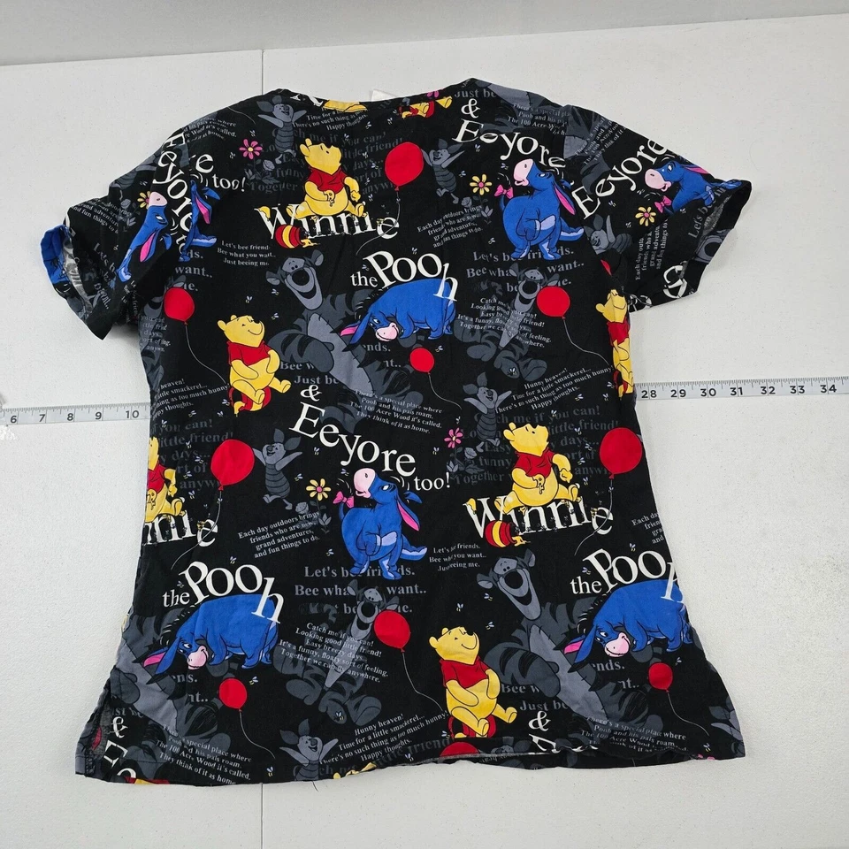 Disney scrub top womens Winnie Pooh XS womens 3894 - Image 3 of 4