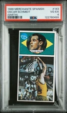 1986 Merchante Spanish #143 Oscar Schmidt RC FIBA HOF Brazil Rookie PSA 4 VGEX