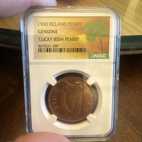 1968 IRELAND PENNY NGC CERTIFIED LUCKY IRISH PENNY