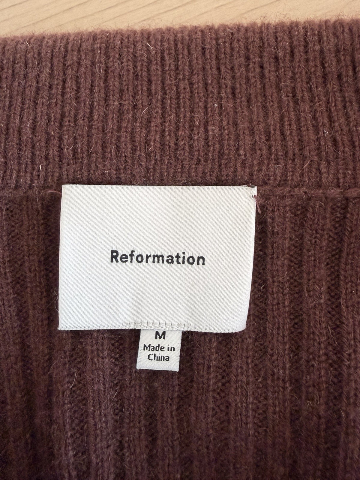 Reformation Ribbed Knit Collared Button Down Card… - image 3