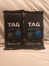 Tag Disposable Washcloths. Alcohol -free. 16 Large Wash Clothes.