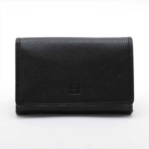Loewe Anagram Leather Wallet Black