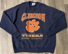 Vintage 90S Lee Sport Clemson Tigers Sweatshirt MENS Size: XL NAVY BLUE LOGO
