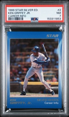 1988 STAR SILVER EDITION CAREER INFO #2 KEN GRIFFEY JR. PSA 7