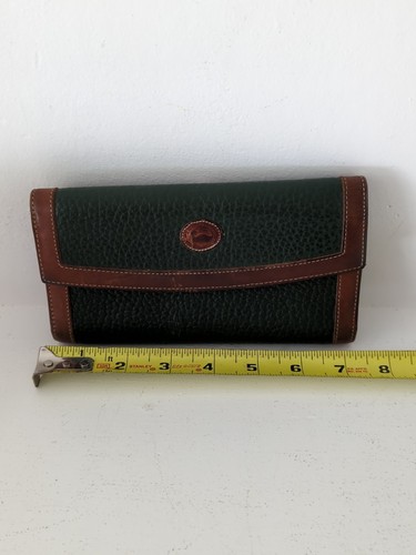Vtg Dooney Bourke Womens Larg Trifold Flap Long Wallet Distressed Leather M37 - Picture 9 of 10