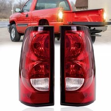 Tail Lights For 2003-2006 Chevy Silverado 1500 2500 3500 HD Red Lens Rear Brake