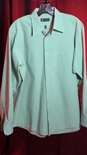 Chaps Classic Fit Mens Dress Shirt 16.5 34/35 Green Wrinkle Free Button Down