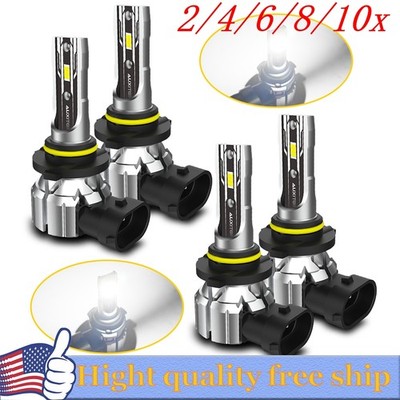4/8X 9005+9006 Combo Headlight bulb Kit High/Low Beam Super Bright 8000K White