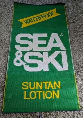 Vtg SEA & SKI Suntan Lotion skin oil suntan Mat /store display