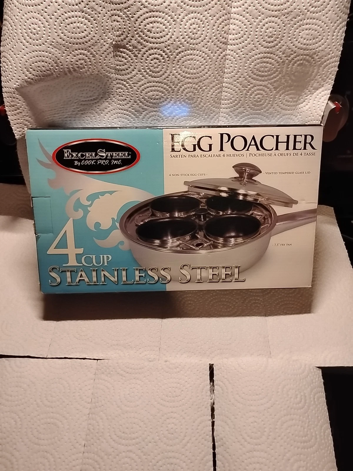 Excelsteel Egg Poacher New Inbox Four Cup Stainless Steel Egg Poacher 7" Frying