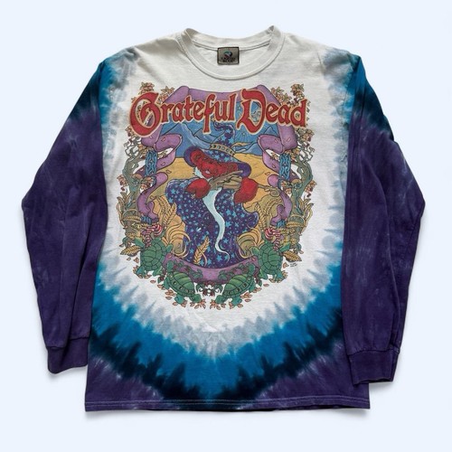 Grateful Dead Terrapin Moon Liquid Blue Tie-Dye Long Sleeve Shirt Size L