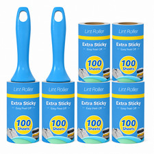 Extra Sticky Lint Roller 600 Sheets with 2 Handles for Pet Hair Removal