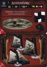 Goélette WizKids Pirates of the Crimson Coast #011 Adventure (Commune) non poinçonnée