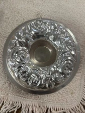 Vintage A.H.C. 1963 Copper Rose Wreath Tin 5 Cup Cake Jello Mold Pan Hong Kong