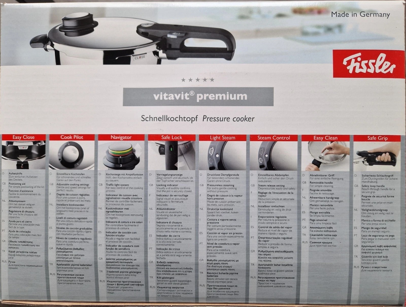Fissler Vitavit pressure cooker 3.5L with insert, 2 cooking levels, made in...