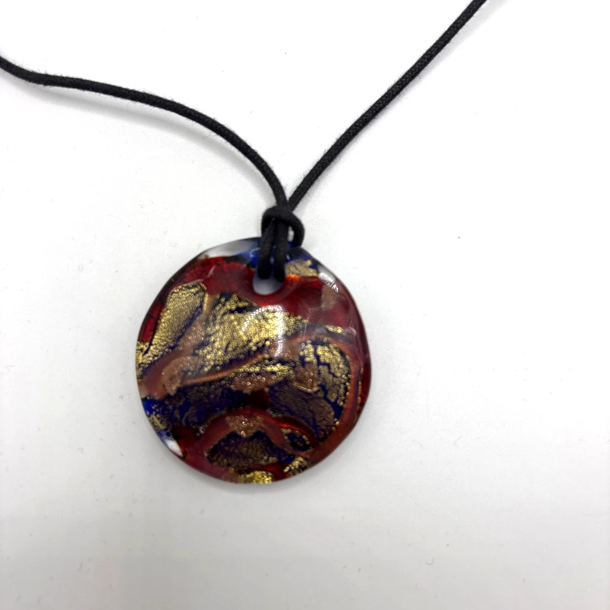 Collana Venetiaurum Con Pendente Delfino In Vetro Di Murano E Argento 925 – Made In Italy, Cordino In Cotone Nero