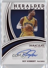 2021-22 Panini Immaculate Heralded Signatures Red 9/25 Roy Hibbert Auto 10tb