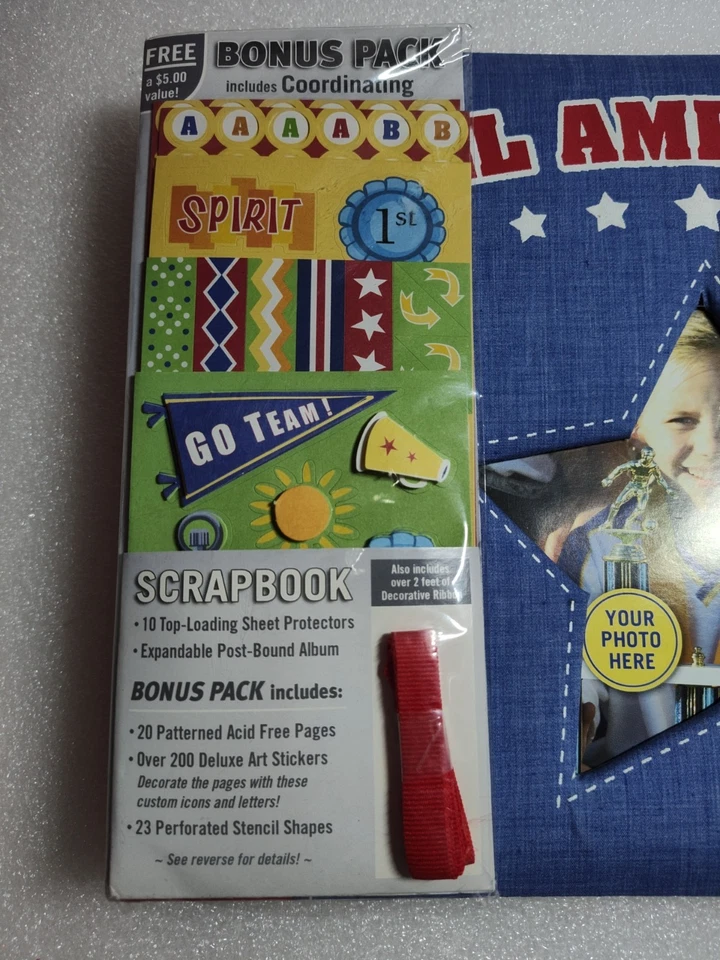 Álbum de fotos de scrapbook Cheerleading 10x9 memórias 20 peças esporte novo  - Imagem 2 de 4