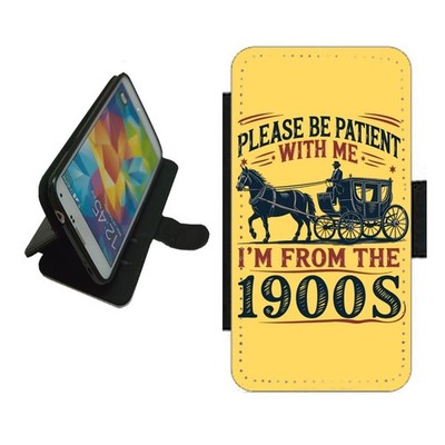 Alte 1900er Handyhülle Wallet Flip Cover für iPhone Samsung Retro Pferdewagen RET2