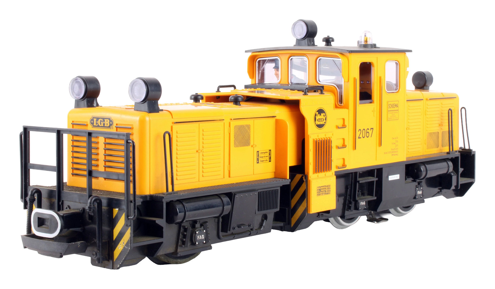 LGB G GAUGE 20670 SCHOEMA YELLOW '2067' TRACK CLEANING LOCOMOTIVE *DCC FITTED*