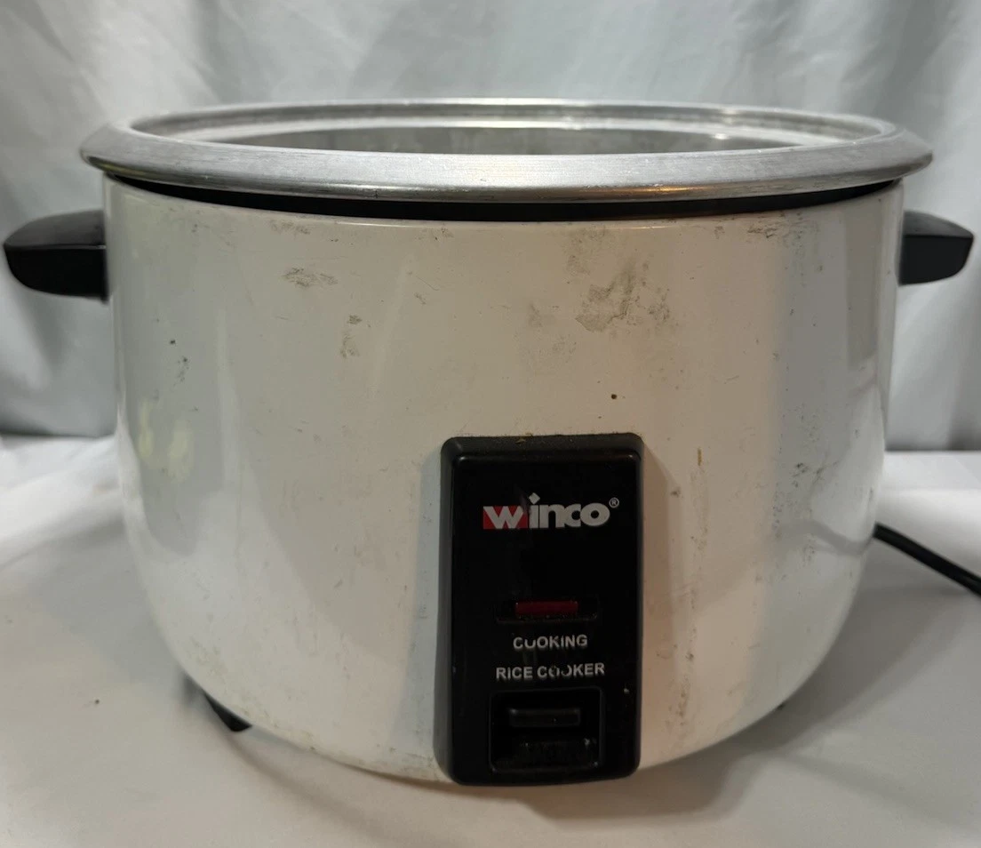 Winco 35 Cup Commercial Electric Rice Cooker & Steamer Stainless Steel Warmer