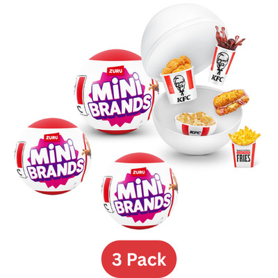 Lot 3 ZURU Mini Brands KFC 2023 Series 1 Mystery Balls Sealed New