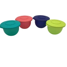 Tupperware NEW Impressions Mini Bowls 2.25 Cups  Set of 4 with Lids