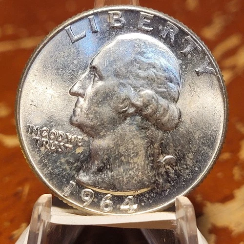 1964 D Washington Quarter BU Uncirculated Mint State 90% Silver 25c US Coin