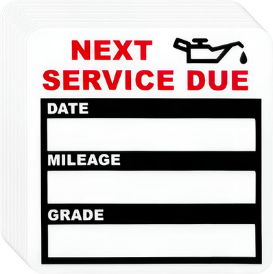 120 PCS Oil Change Stickers, 2X2 Inches Next Service Due Labels Static Cling Win