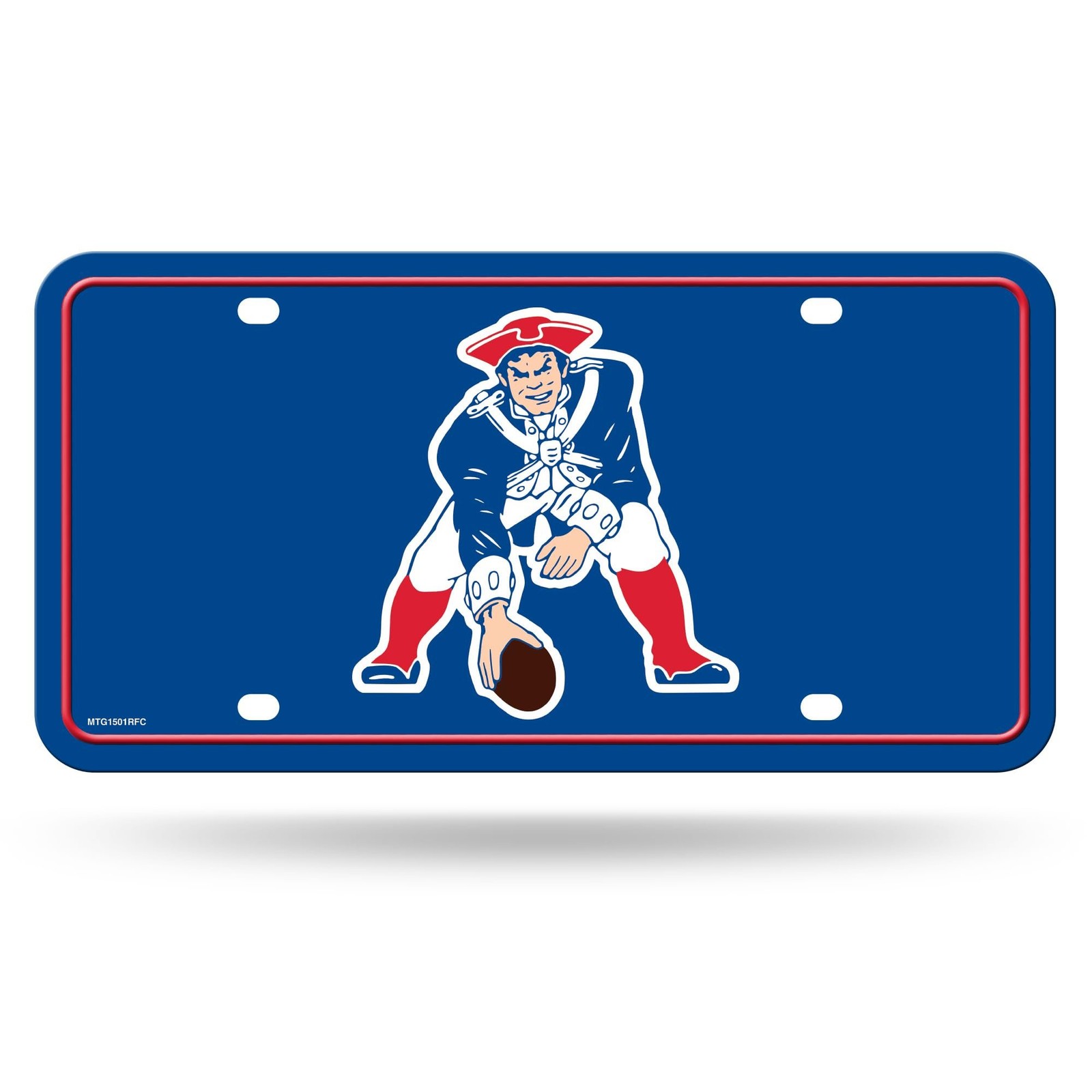 New England Patriots Premium Metal Auto Tag License Plate, Retro Logo, 6x12...