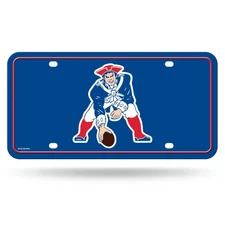 New England Patriots Premium Metal Auto Tag License Plate, Retro Logo, 6x12...