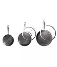 T-fal HybridMesh Tri-Ply Stainless Steel Fry Pan Set, 5 Piece