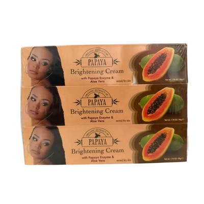 Organic3 Papaya Extract Face & Body Moisturizer Cream 50g Natural Papain Enzyme 