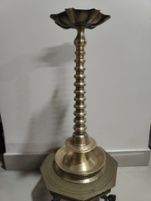 Vintage Indian Deccan Brass Oil Lamp Antique For Holy Shrine 3.7 kg weight 