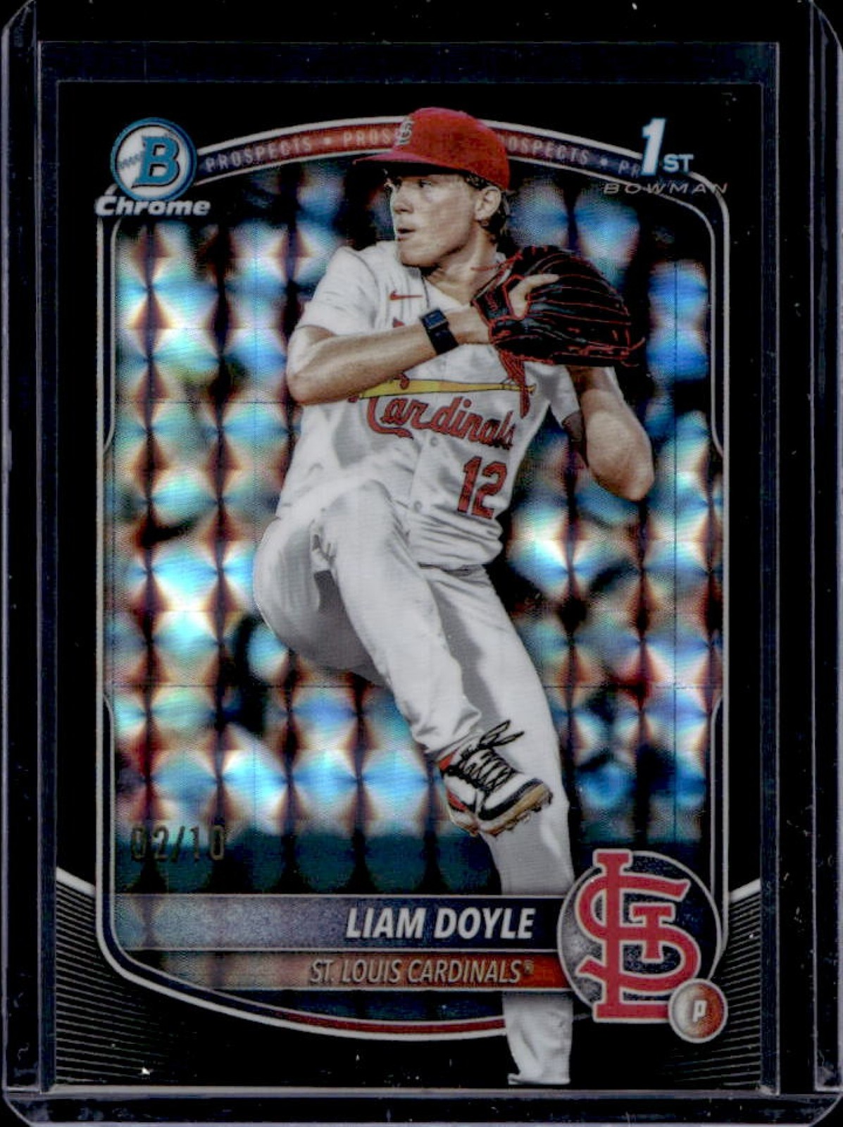 2025 Bowman Draft Liam Doyle Chrome Black Geometric Refractor 1st Prospect #/10