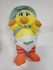 Vintage 1983 Sesame Street Baby Big Bird Playskool Plush with Bonnet and Diaper