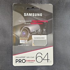 Samsung PRO Endurance microSDXC UHS-I 64GB 4K HD Card w/ SD Adapter
