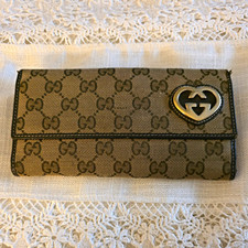 Gucci GG Lovely Heart Continental Women's Wallet Interlocking G Heart W/COA