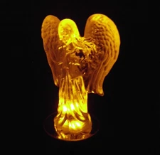 The Glass Gallery Crystal Collection Glass Angel with Light Up Base 7.5 Inch