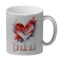 Ich Liebe Dich Glitzer-Kaffeebecher