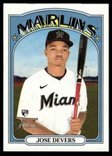 2021 TOPPS HERITAGE BASEBALL CARD JOSE DEVERS #670 RC MIAMI MARLINS 7225