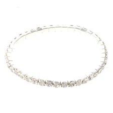 Silver Tone Metal Clear Rhinestone Stretch Bracelet B1053-SCL