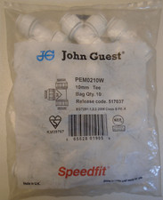 Image of JG JOHN GUEST SPEEDFIT PEM0210W 10mm EQUAL TEE CONNECTOR 1,2,5 or 10