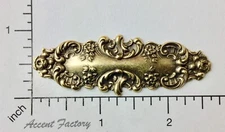 13273           Brass Oxidized Victorian Tag Ornament Jewelry Finding
