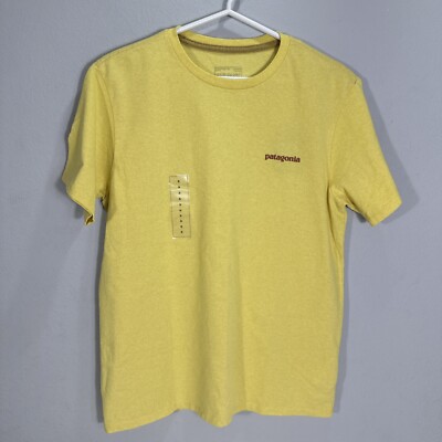 PATAGONIA Men Medium Fitz Roy Icon Responsibili-Tee Milled Yellow Mustard 