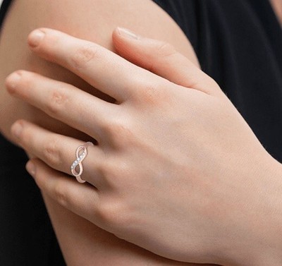 10k Rose Gold Infinity Ring - High Polish Finish, Size 5.5, Promise/Anniversary/Wedding Band, ~1.40 Grams, USA Made - View #13